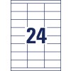 Risba izseka posamezen list A4, Artikel: 3664, univerzalne etikete, format: 70 x 33,8 mm, 24 etiket/list.