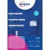 Slika na embalaži: Avery Zweckform, Artikel: 4822, Format: 90 x 60 mm, Primerno za tiskanje: Inkjet, barvni laser, črno-beli laser, kopirni stroj, Vsebina: 25 imenskih značk / 32 vstavnih značk / 4 listi.