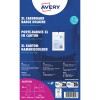 Sprednja stran embalaže Avery XL kartonskih nosilcev značk z vrvico za okoli vratu in vzorčno značko?