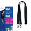 Ta slika prikazuje paket recikliranih trakov Avery, ki ima dvojno sponko. Trakovi so črni in so na voljo v setu desetih.
