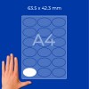 Mockup lista A4 s 24 ovalnimi nalepkami in roko v spodnjem levem kotu?