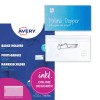 Paket držalnikov značk Avery in dva prozorna vložka za značke v slogu zatiča ter modra kartica z imenom?