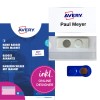 Komplet priponk z imenskimi značkami Avery z magnetnimi značkami, vložki in modro embalažo?