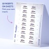 A4 list, ki vsebuje 18 vložkov z imenom 'Paul Meyer' in logotip 'Avery'.