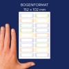 Primerjava velikosti z roko, artikel: ETVET36M, en list tekstilnih etiket, format: 13 x 45 mm, barva: ?