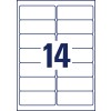 Risba posameznega lista A4, Artikel: J8563-25, Naslovne etikete, Format: 99,1 x 38,1 mm, 14 etiket/stran.