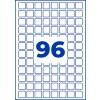 Modro obrobljena mreža majhnih kvadratkov z veliko modro številko 96 na sredini?