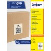 Kartonasta škatla s kvadratno nalepko QR-kode in stransko vrstico embalaže nalepk Avery Ultragrip?