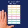 Primerjava velikosti z roko, Artikel: NAME48C, en list nalepk z imeni, format: 15 x 32 mm, barva: ?