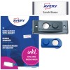 Slika pakiranja z nalepkami: Avery Zweckform, izdelek: POL30MA02-5DR, magnetne imenske značke, format: 70 x 30 mm, primernost za tiskanje: barvni laser, črno-beli laser, inkjet, vsebina: 5 značk / 18 vstavljivih značk / 1 list, 18 kartic/list?