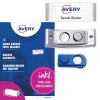 Paketna slika z listom etiket: Avery Zweckform, Artikel: POL35MA66-5DR, magnetne imenske tablice, format: 80 x 34 mm, primerno za tiskanje: barvni laserski tiskalnik, črno-beli laserski tiskalnik, brizgalni tiskalnik, vsebina: 5 tablic / 16 vstavljivih tablic / 1 list, 16 kartic/list?