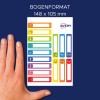 Primerjava velikosti z roko, artikel: RESMI30S, en list nalepk za označevanje pisal, format: 10 x 50 mm, barva: ?