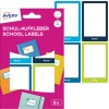 Slika embalaže z listom etiket: Avery knjižne etikete, artikal: SCHOOL8G, format: 48 x 70 mm, vsebina: 8 etiket / 2 lista, 4 etikete/ list?